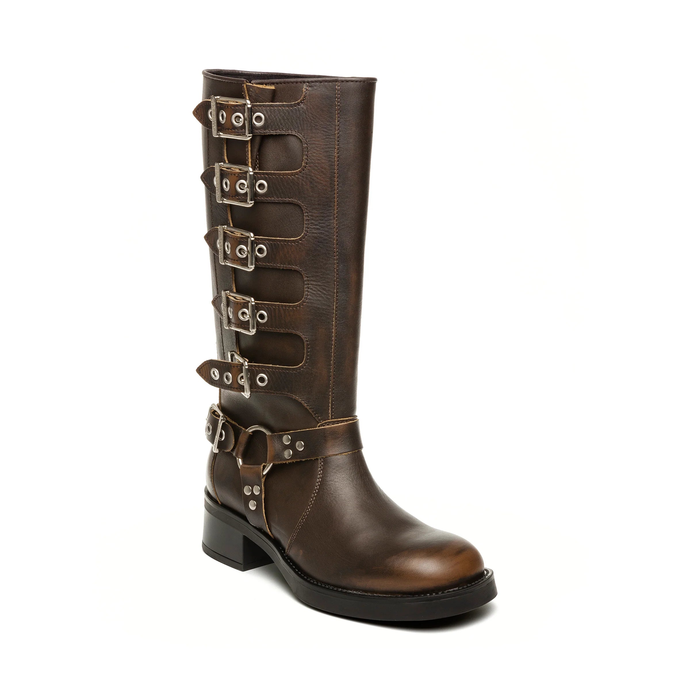 Battle Boot Brown Leather- Hover Image