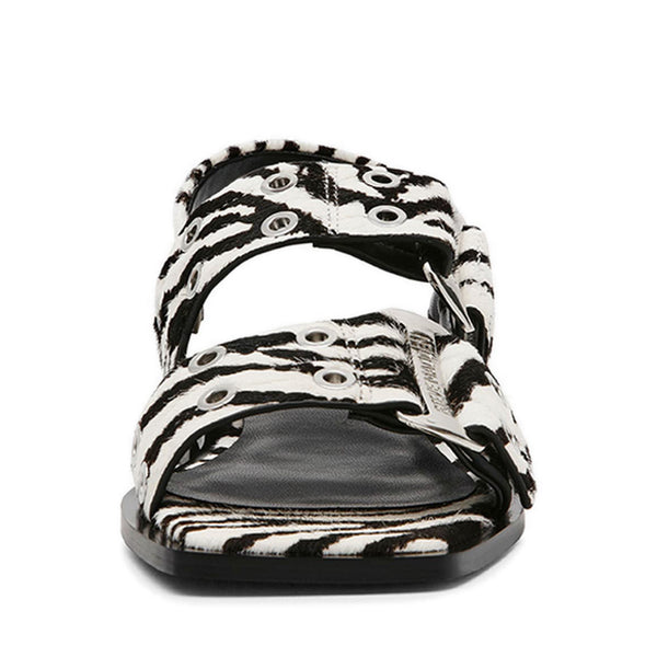 Saria-LE Flat Sandals Black/Zebra