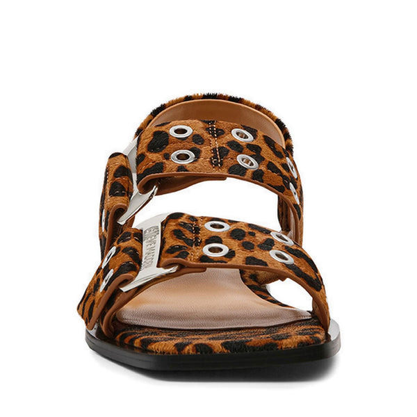 Saria-LE Flat Sandals Leopard