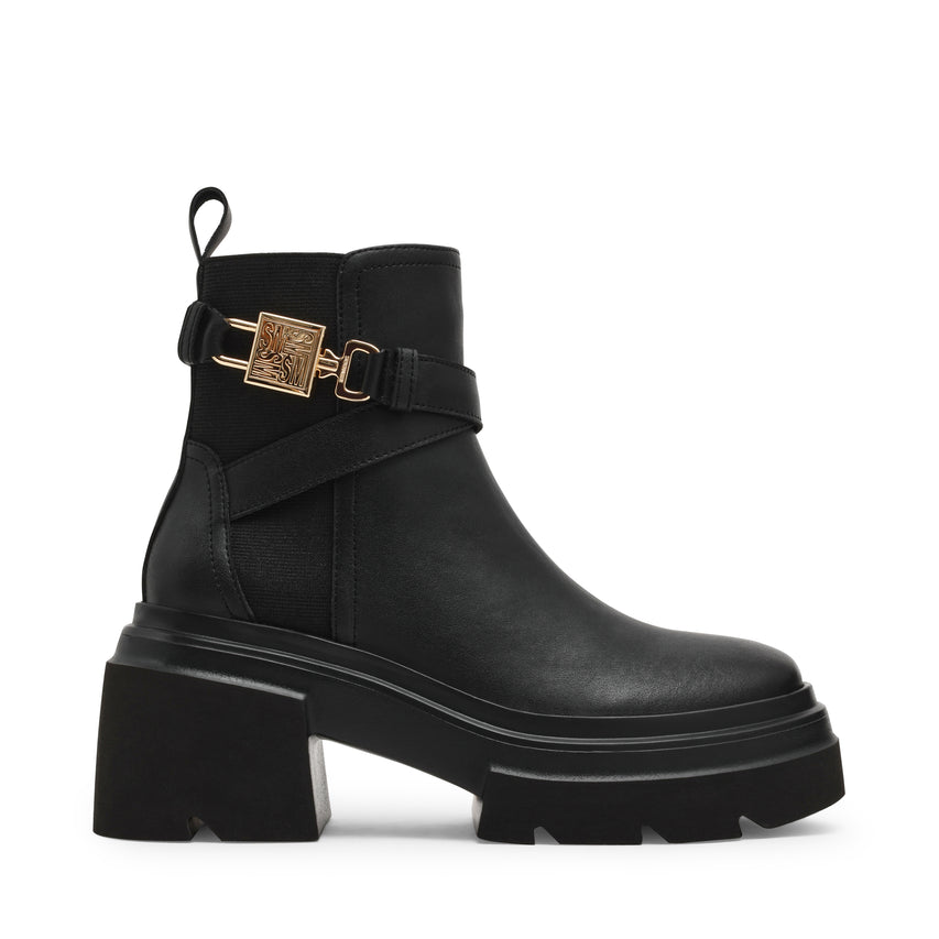 Buckled In Black Action Leather
