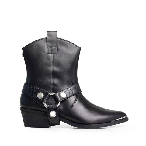 Steve Madden Gallow Black Leather Special Prices - Ver Tudo