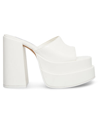 Steve Madden Cagey White Leather Special Prices - Cunhas e Plataformas