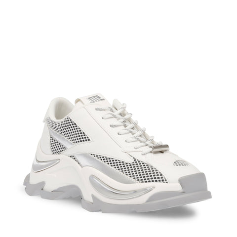 Steve Madden Zoomz White/Silver Exclusivo Online