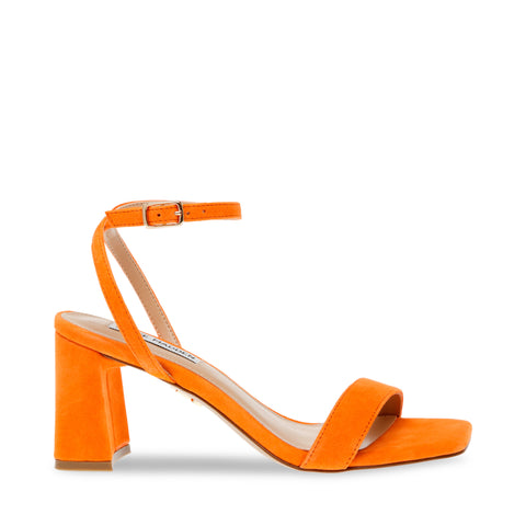 Steve Madden Luxe Sandal Orange Suede Sandálias de Salto Primavera Verão 2024
