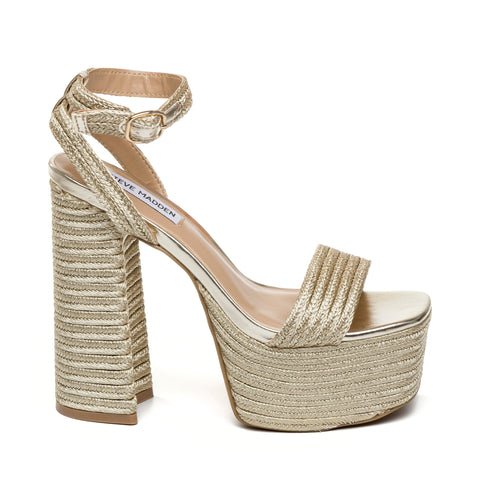 Steve Madden Layered Lt Gold Cunhas e Plataformas Primavera Verão 2024