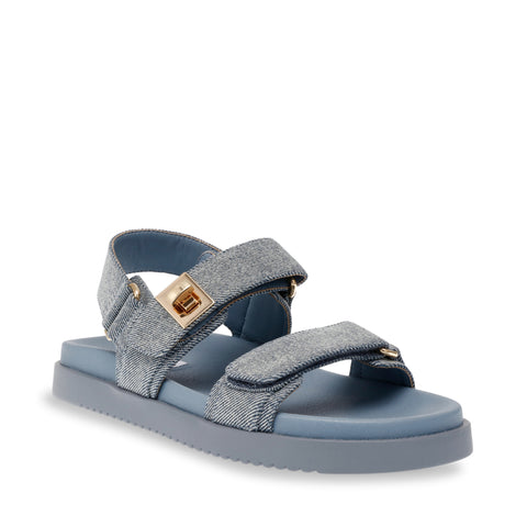 Steve Madden Mona Sandal Denim Fabric Sandálias rasas até 50% - 1 a 31 de outubro