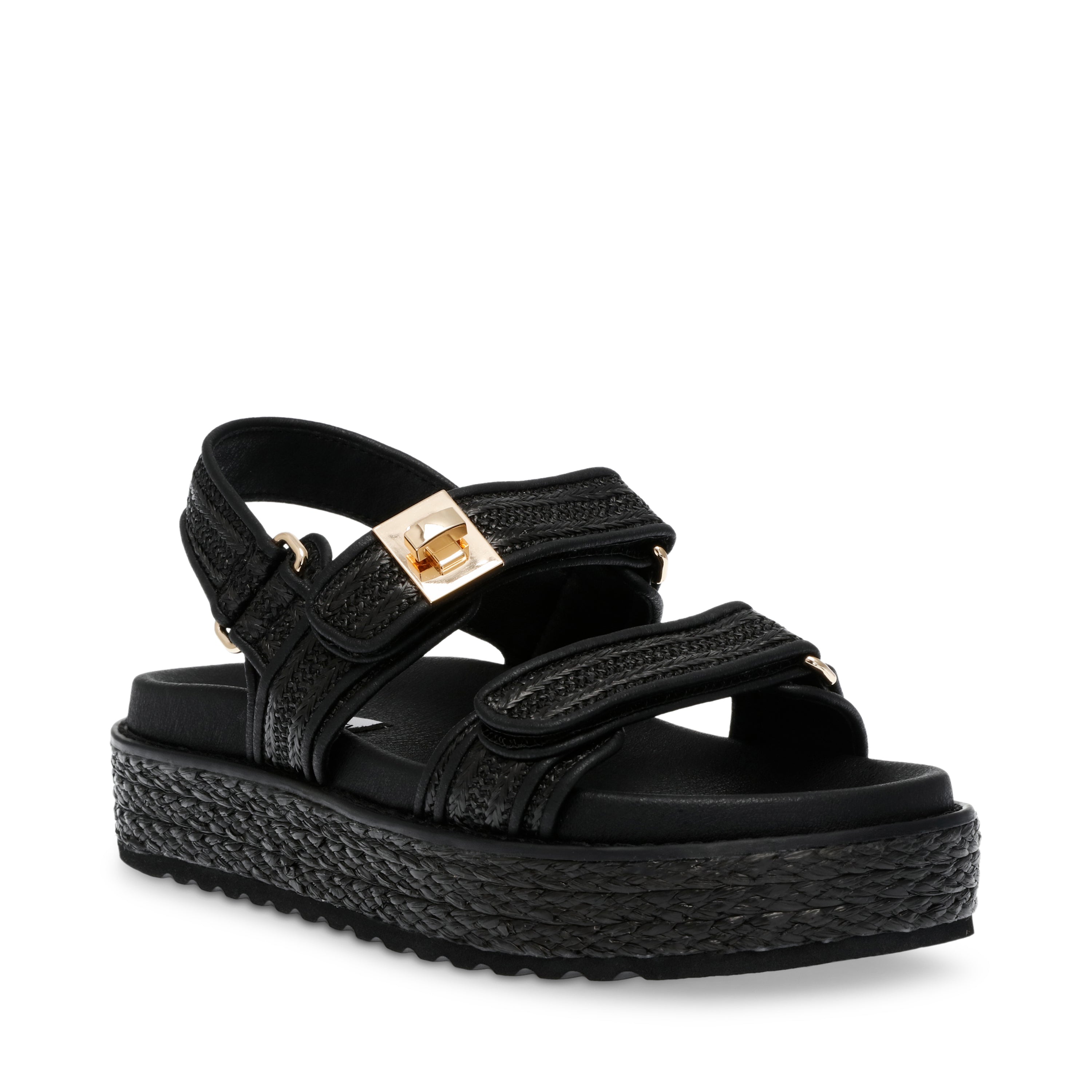 Bigmona Sandal Black Raffia- Hover Image