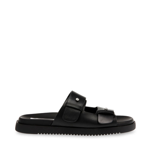 Steve Madden Mariel-CN Sandal Black Action Leather Sandálias rasas até 50% - 1 a 31 de outubro