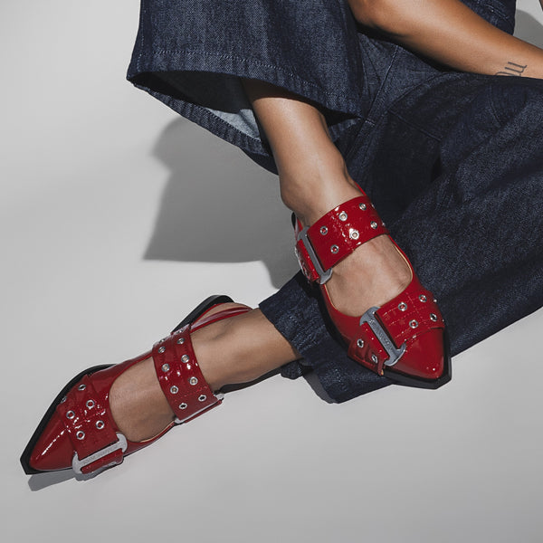 Grand Ave Sandals Red Patent