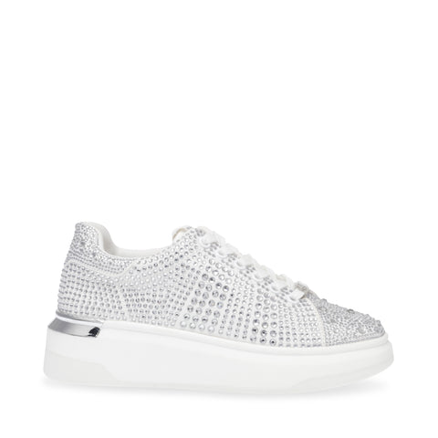 Steve Madden Globes Sneaker White/Silver Sneakers Brilhantes