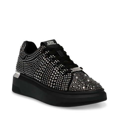 Steve Madden Globes Sneaker Black/Silver Sneakers Brilhantes