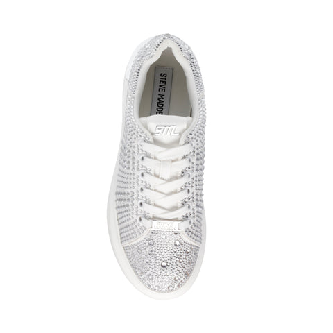 Steve Madden Globes Sneaker White/Silver Sneakers Brilhantes