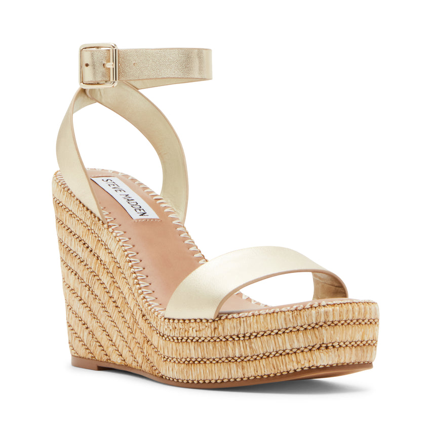 Cassie Sandals Gold Leather