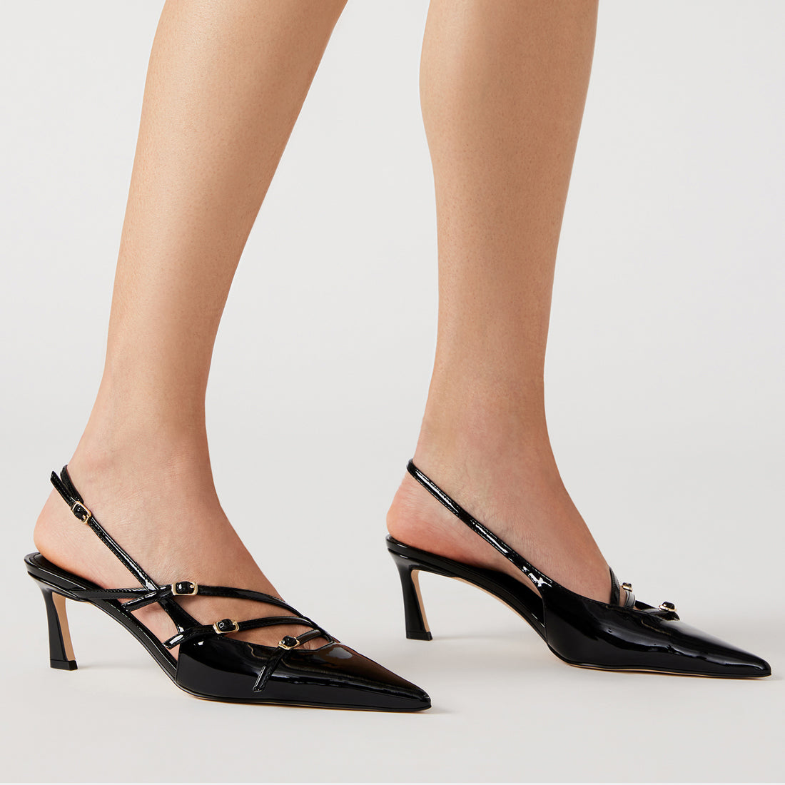 Liana Slingbacks Black Patent- Hover Image