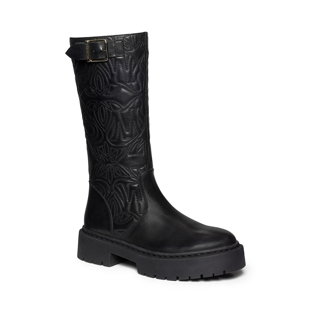 Gelina Boots Black Leather- Hover Image