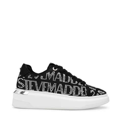 Steve Madden Glazed Sneaker Black Satin Sneakers Brilhantes