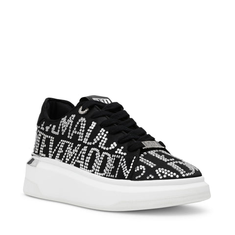 Steve Madden Glazed Sneaker Black Satin Sneakers Brilhantes