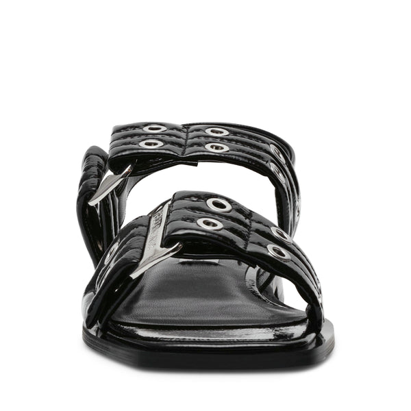 Saria-E Flat Sandals Black Patent