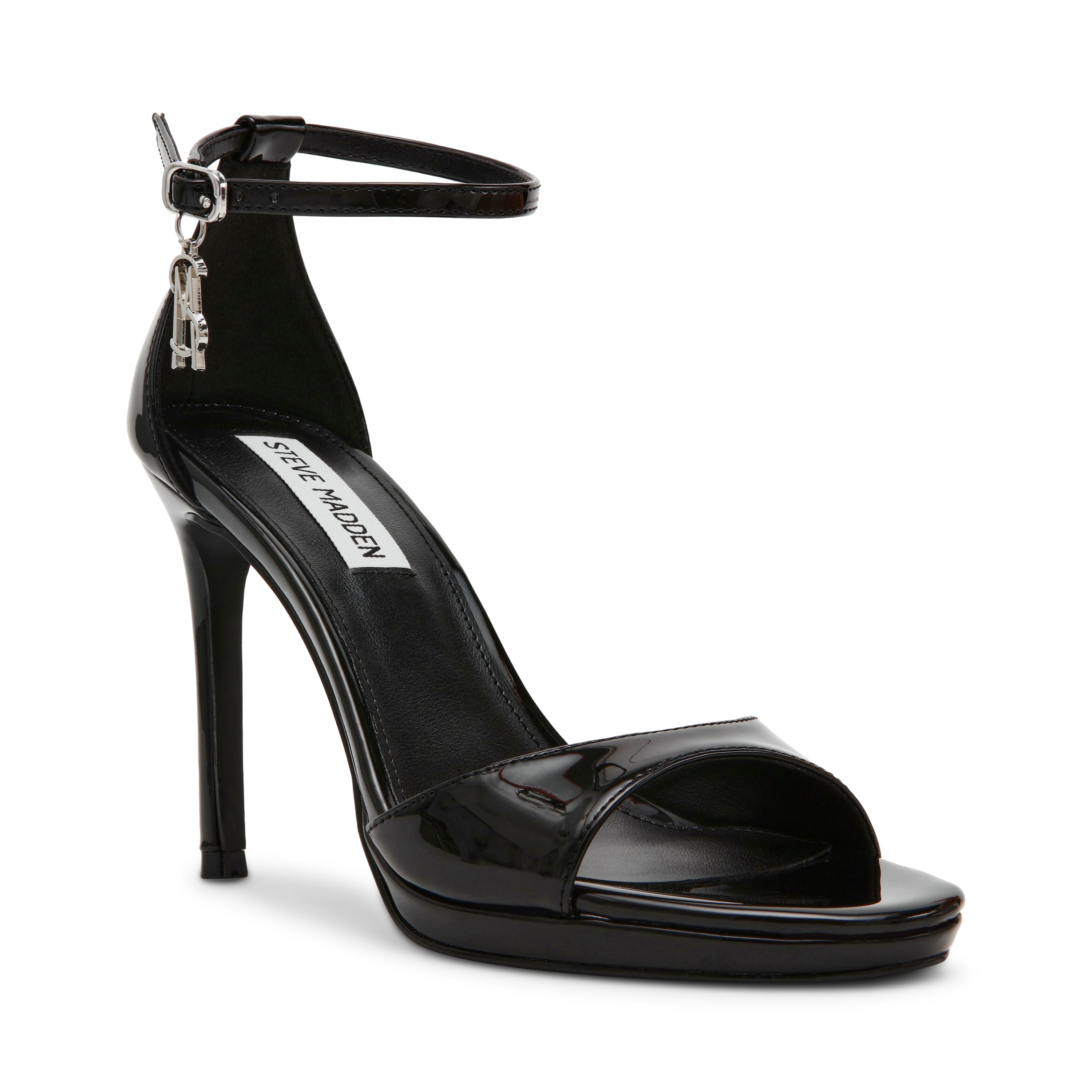 Evers Heeled Sandals Black Patent