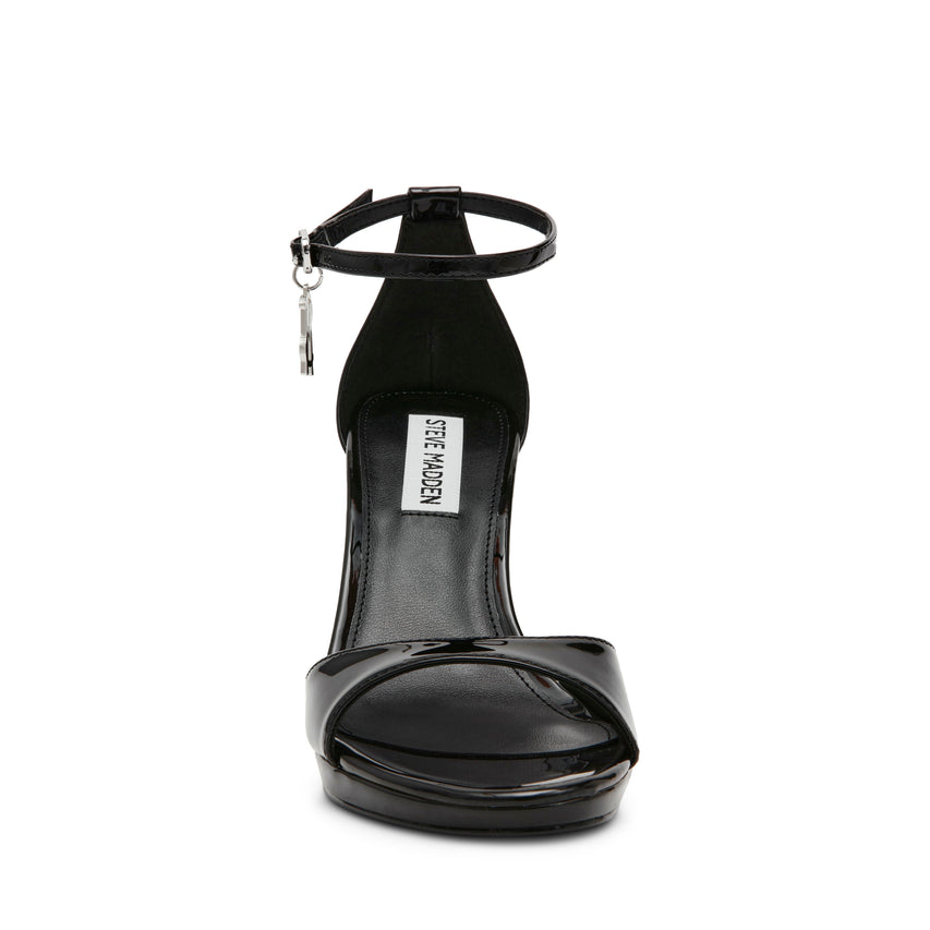 Evers Heeled Sandals Black Patent