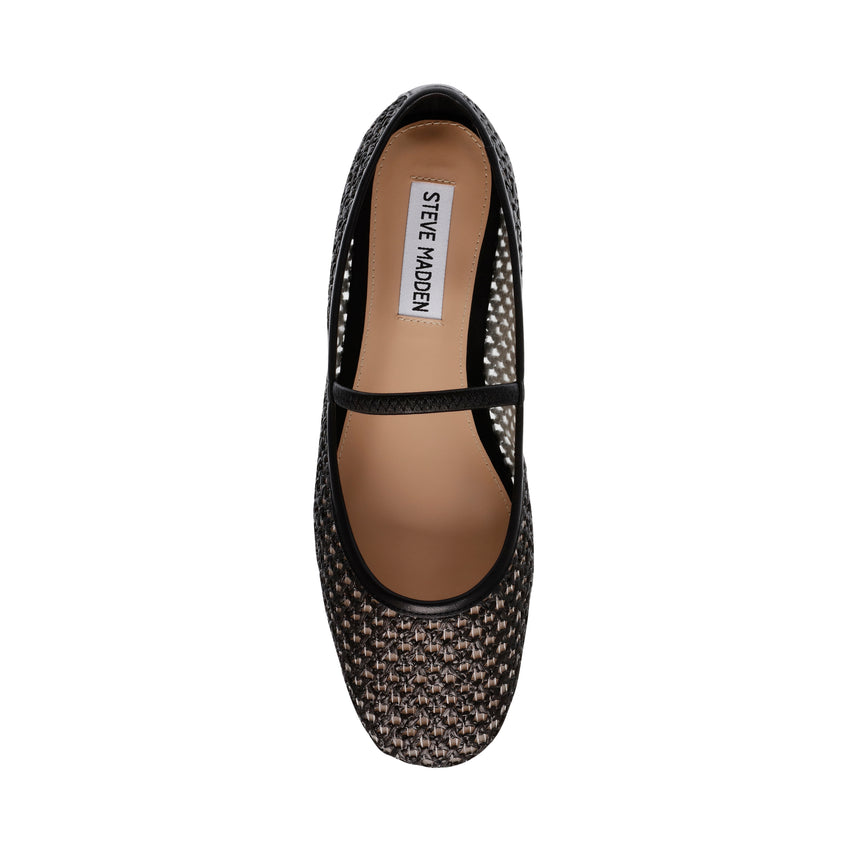 Majorca Ballerina Black Raffia