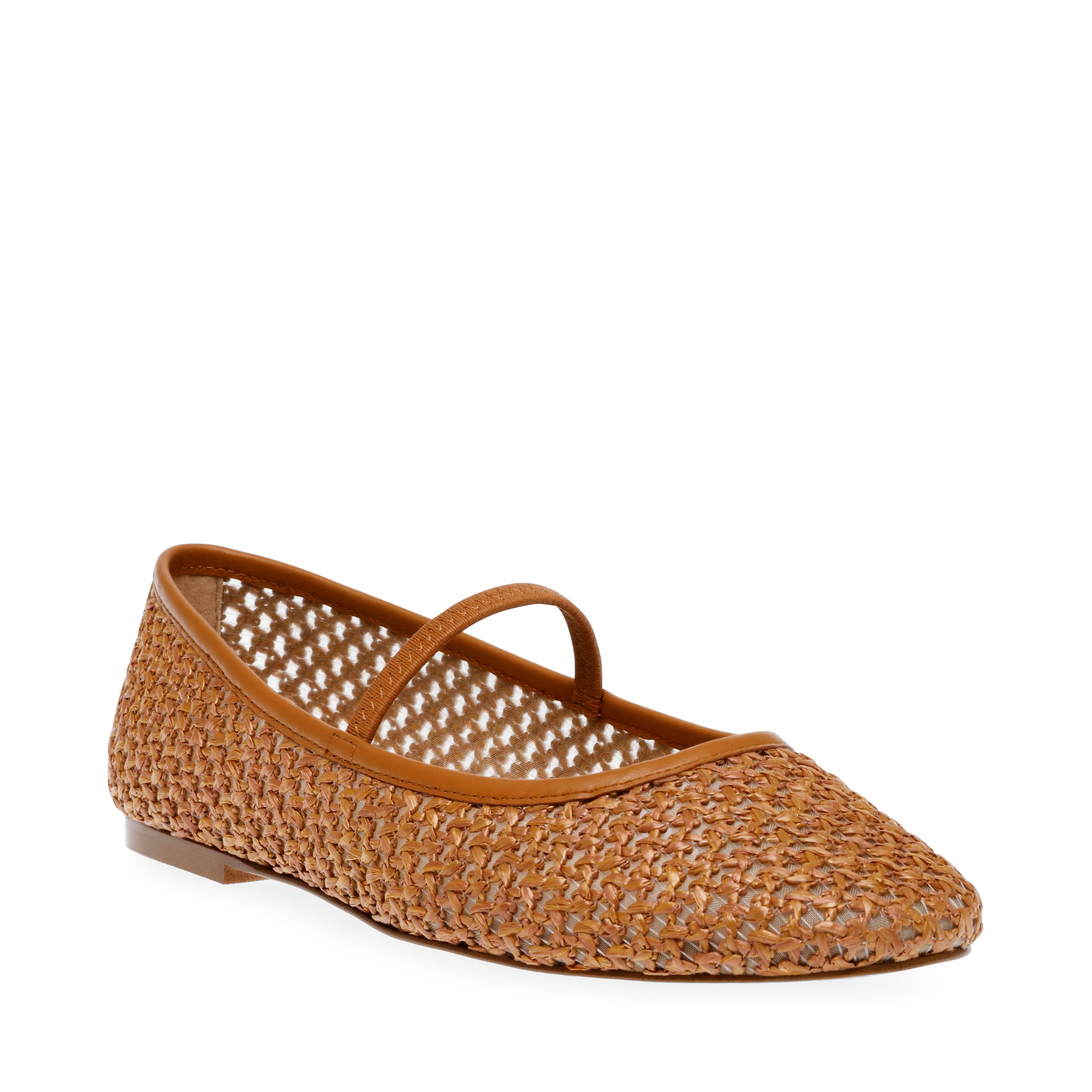 Majorca Ballerina Tan Raffia