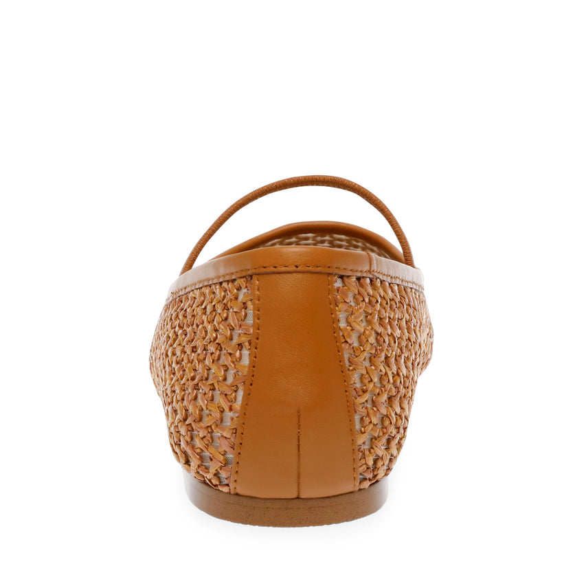 Majorca Ballerina Tan Raffia