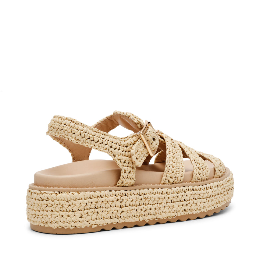 Beeline Sandals Natural Raffia