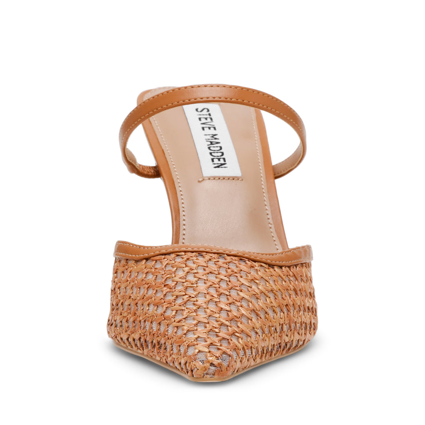 Brinley Heeled Sandals Tan Raffia