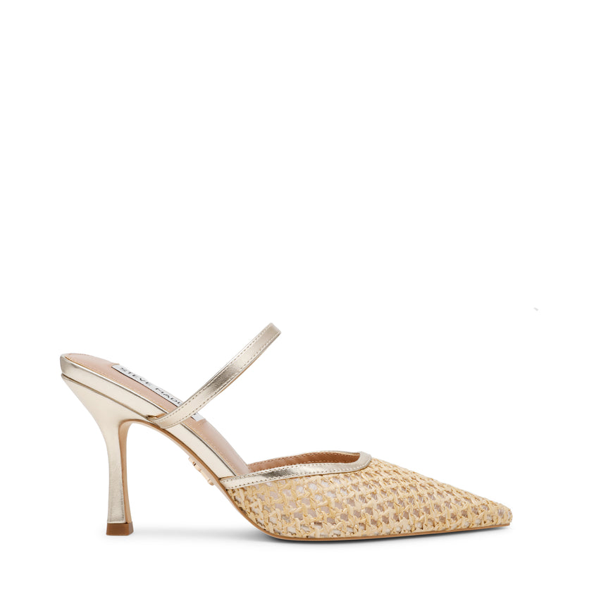 Brinley Heeled Sandals Gold Raffia