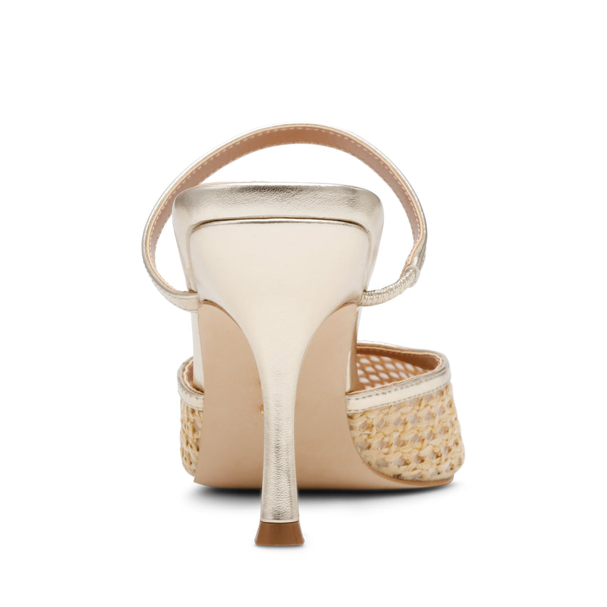 Brinley Heeled Sandals Gold Raffia