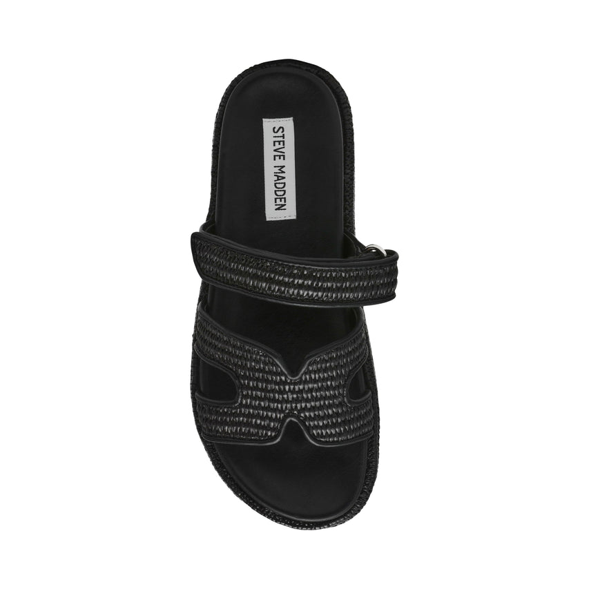 Bigmissile sandal Black Raffia