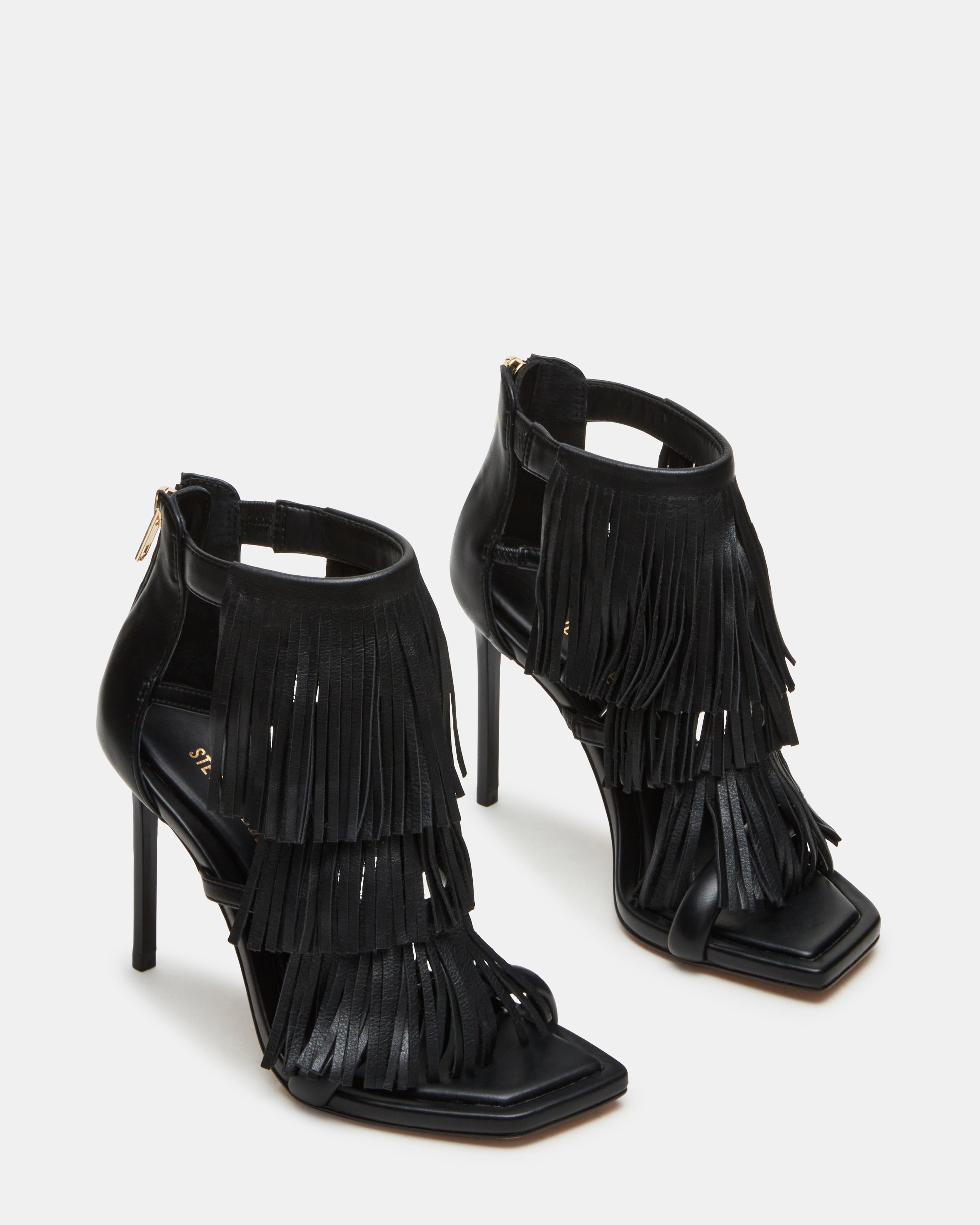 Fringzy Black Leather