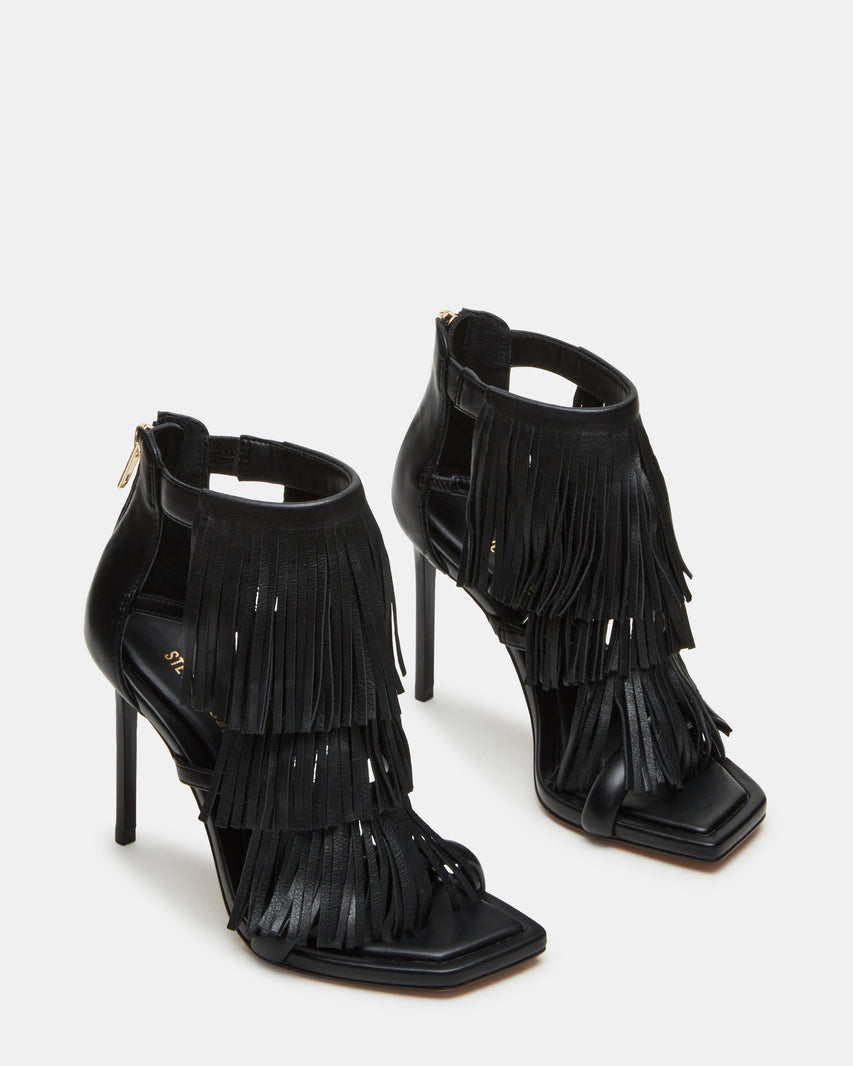 Fringzy Black Leather