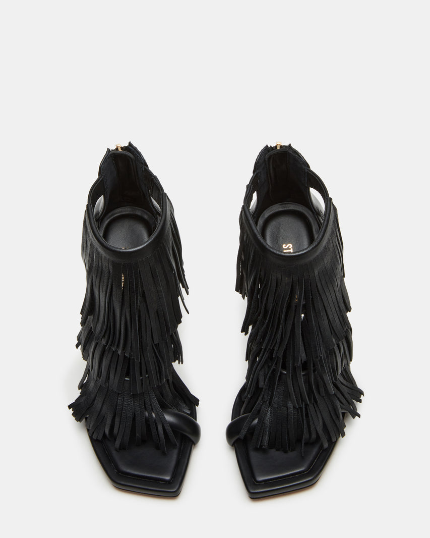Fringzy Black Leather