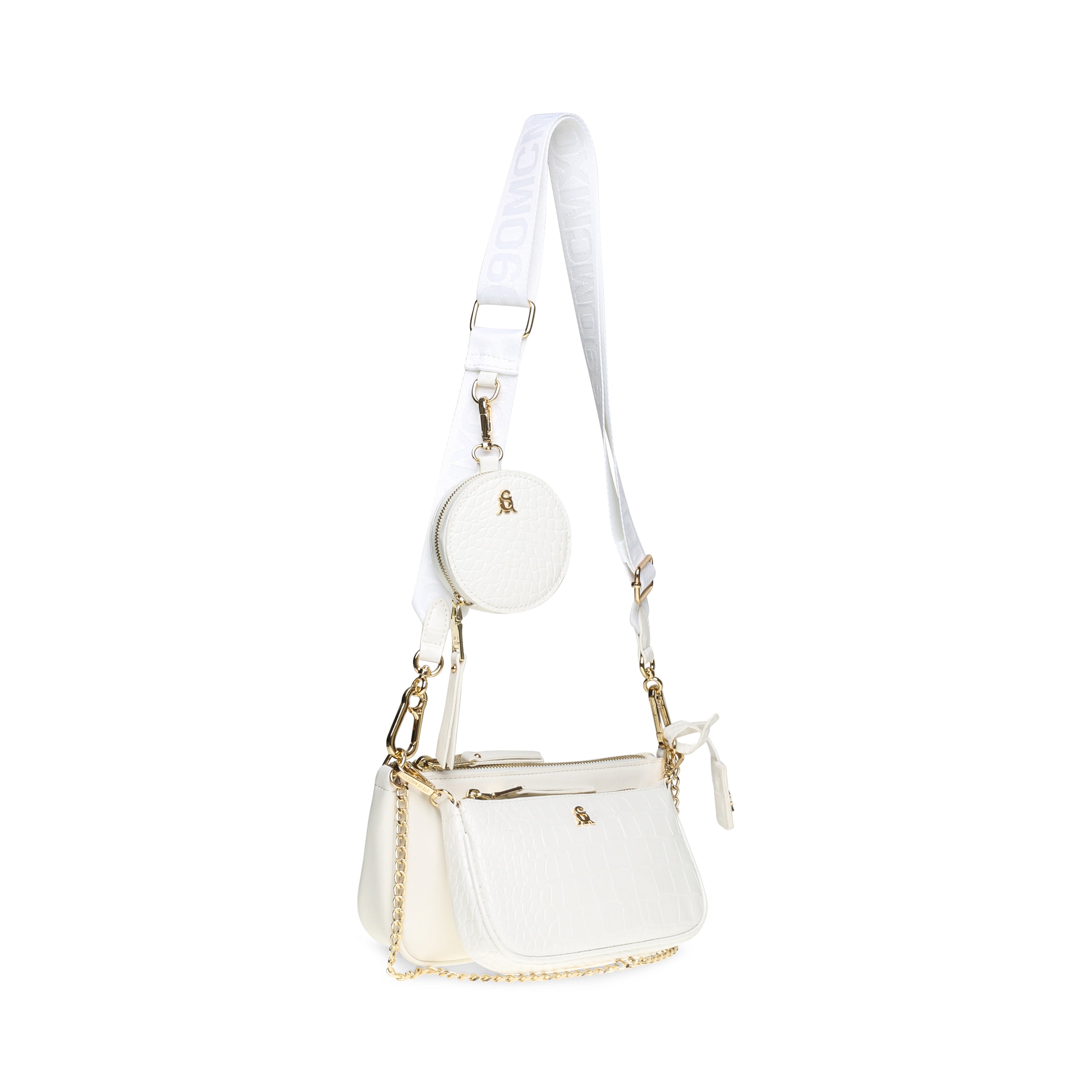 Burgent Crossbody Bag White/Gold- Hover Image