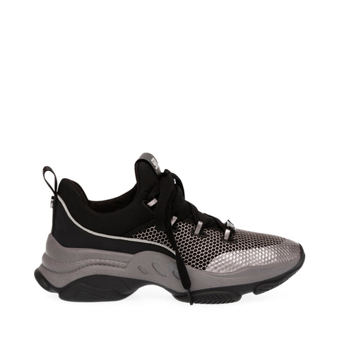 Steve Madden Medallion Sneaker Black Pewter Promoções até 50%