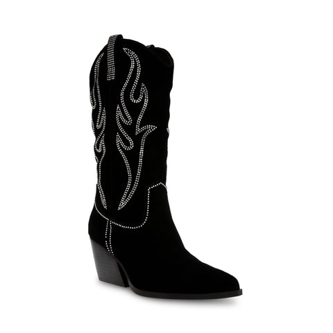Steve Madden Walkover Boot Black Suede Festival Collection
