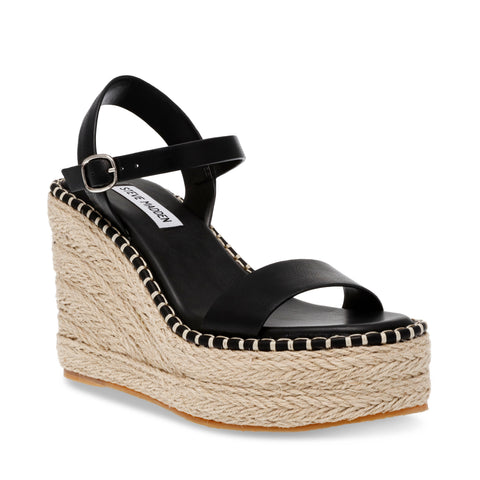 Steve Madden On-edge Sandal Black Cunhas e Plataformas Primavera Verão 2024