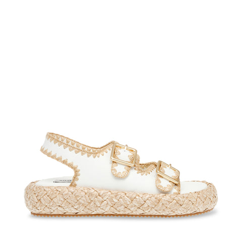 Steve Madden Portofino Sandal White Action Leather Sandálias Rasas Primavera Verão 2024