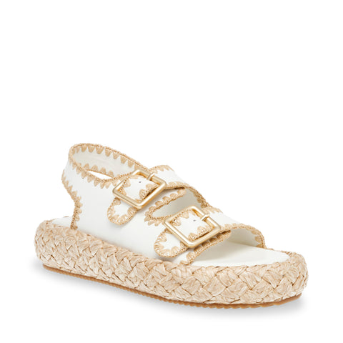 Steve Madden Portofino Sandal White Action Leather Sandálias Rasas Primavera Verão 2024