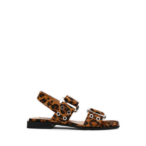 Saria-LE Flat Sandals Leopard